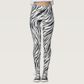 Black and White Zebra Print Pattern Leggings (Vorderseite)
