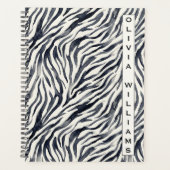 Black and White Zebra Print Pattern Planer (Vorderseite)
