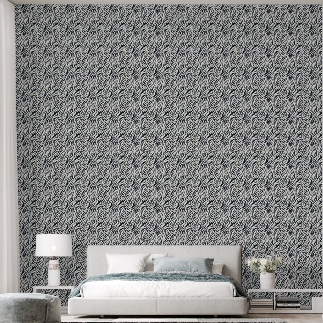 Black and White Zebra Print Pattern Tapete (Schlafzimmer)