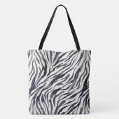 Black and White Zebra Print Pattern Tasche (Rückseite)