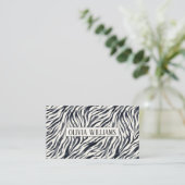 Black and White Zebra Print Pattern Visitenkarte (Stehend Vorderseite)