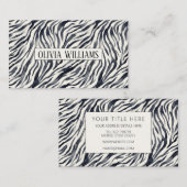 Black and White Zebra Print Pattern Visitenkarte (Vorne/Hinten)