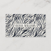 Black and White Zebra Print Pattern Visitenkarte (Vorderseite)