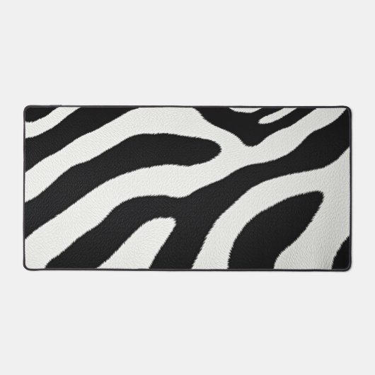 Black And White Zebra Stripes Animal Fur Pattern Schreibtischunterlage (Vorderseite)