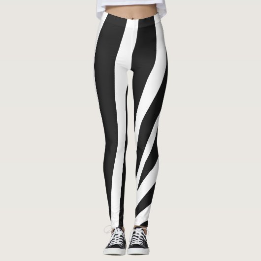 Black and White Zebra Stripes Leggings (Vorderseite)