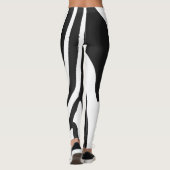 Black and White Zebra Stripes Pattern Leggings (Rückseite)