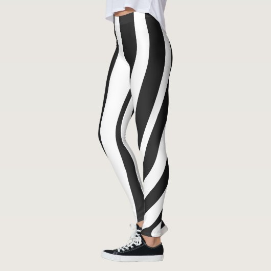 Black and White Zebra Stripes Pattern Leggings (Links)