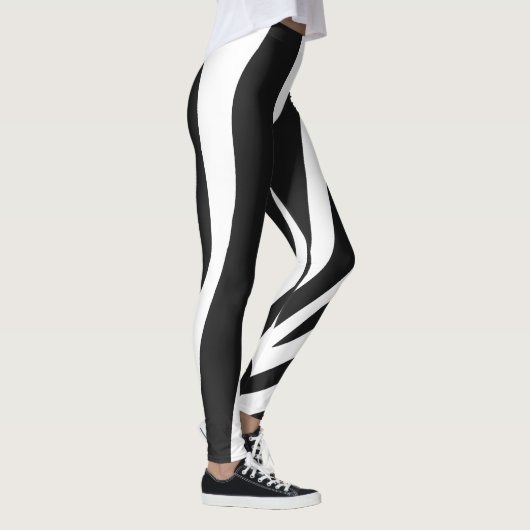 Black and White Zebra Stripes Pattern Leggings (Rechts)