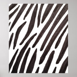 Black and white zebra stripes poster