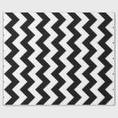 Black and White Zigzag Geschenkpapier (Flach)