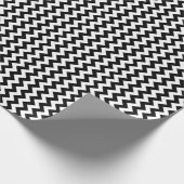 Black and White Zigzag Geschenkpapier (Ecke)