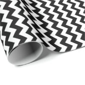 Black and White Zigzag Geschenkpapier (Rolleneckpunkt)