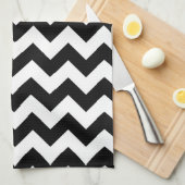 Black and White Zigzag Handtuch (Viertel Falte)