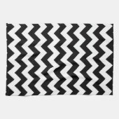 Black and White Zigzag Handtuch (Horizontal)