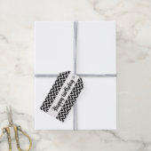 Black and White Zigzag Happy Birthday Custom Geschenkanhänger (Mit Garn)