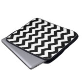 Black and White Zigzag Laptopschutzhülle (Vorne Knopf)