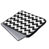 Black and White Zigzag Laptopschutzhülle (Vorne Knopf)