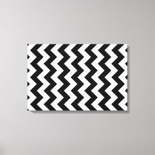 Black and White Zigzag Leinwanddruck
