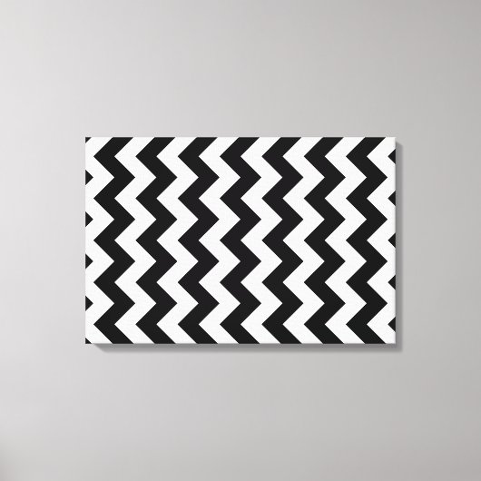 Black and White Zigzag Leinwanddruck (Vorderseite)
