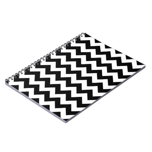Black and White Zigzag Notizblock (Linke Seite)