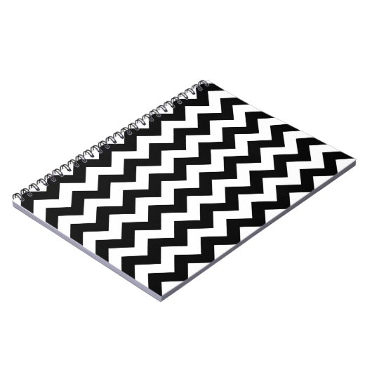 Black and White Zigzag Notizblock (Linke Seite)