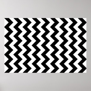 Black and White Zigzag Poster