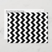 Black and White Zigzag Postkarte (Vorne/Hinten)
