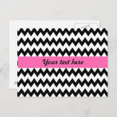 Black and White Zigzag Postkarte (Vorne/Hinten)