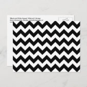 Black and White Zigzag Postkarte (Vorne/Hinten)