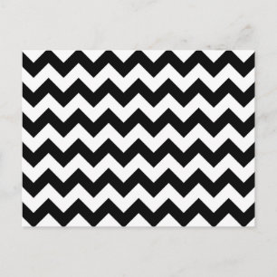 Black and White Zigzag Postkarte