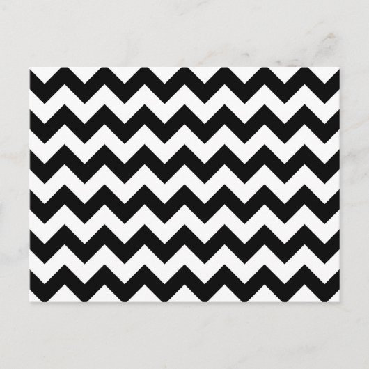 Black and White Zigzag Postkarte (Vorderseite)