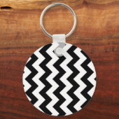 Black and White Zigzag Schlüsselanhänger (Vorderseite)