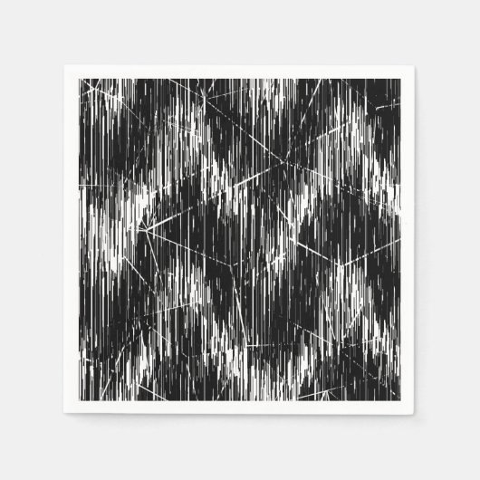 Black-and-white zigzag strokes serviette (Vorderseite)