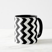 Black and White Zigzag Tasse (VorderseiteRechts)