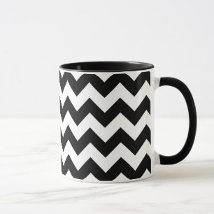 Black and White Zigzag Tasse