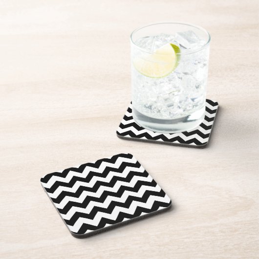 Black and White Zigzag Untersetzer (Rechte Seite)