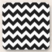 Black and White Zigzag Untersetzer (Vorderseite)