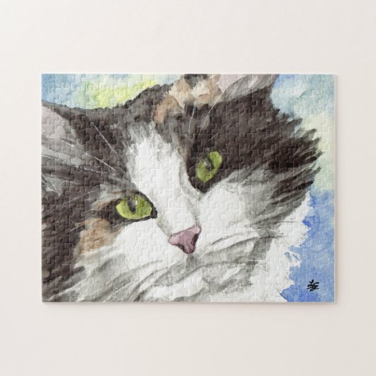 Black and WhiteCalico Cat Puzzle (Horizontal)