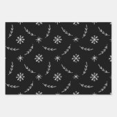 Black and Write Christmas Wrapping Paper Geschenkpapier Set (Vorderseite 2)