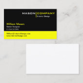 Black and Yellow Corporate Business Card Visitenkarte (Vorne/Hinten)