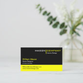 Black and Yellow Corporate Business Card Visitenkarte (Stehend Vorderseite)