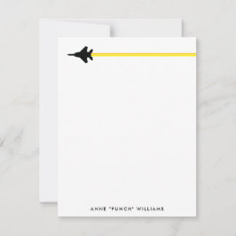 Black and Yellow F-15 Personal Stationery Mitteilungskarte