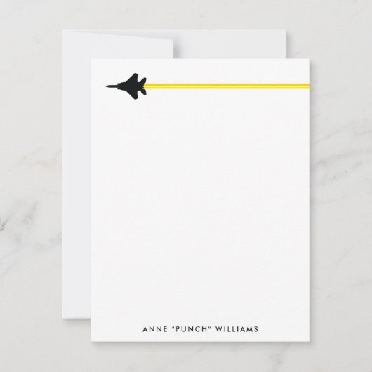 Black and Yellow F-15 Personal Stationery Mitteilungskarte (Vorderseite)