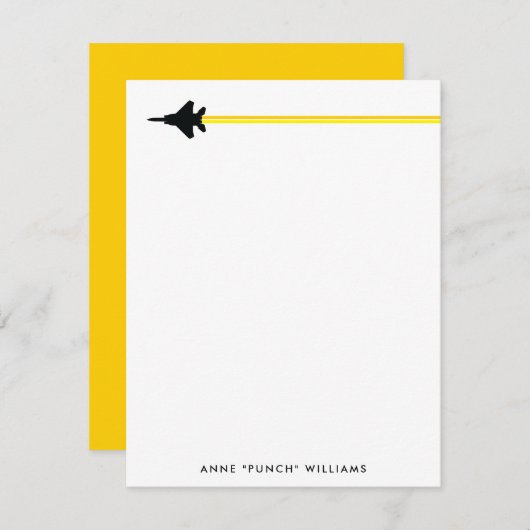 Black and Yellow F-15 Personal Stationery Mitteilungskarte (Vorne/Hinten)