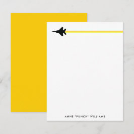 Black and Yellow F-15 Personal Stationery Mitteilungskarte