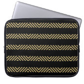 Black and Yellow geometric design Laptopschutzhülle (Vorderseite)