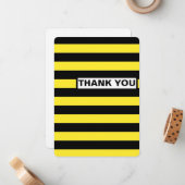 Black and Yellow Horizontal Stripes Mitteilungskarte (Vorderseite/Rückseite Beispiel)