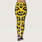 Black And Yellow Leopard Print Leggings (Rückseite)