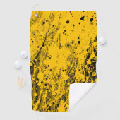 Black and Yellow Paint Splashes Golfhandtuch (Insitu)