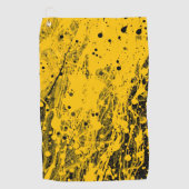 Black and Yellow Paint Splashes Golfhandtuch (Vorderseite)